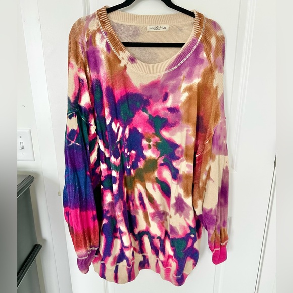 Natural Life Tie Dye Taylor Oversized Cotton Sweater - Picture 2 of 6